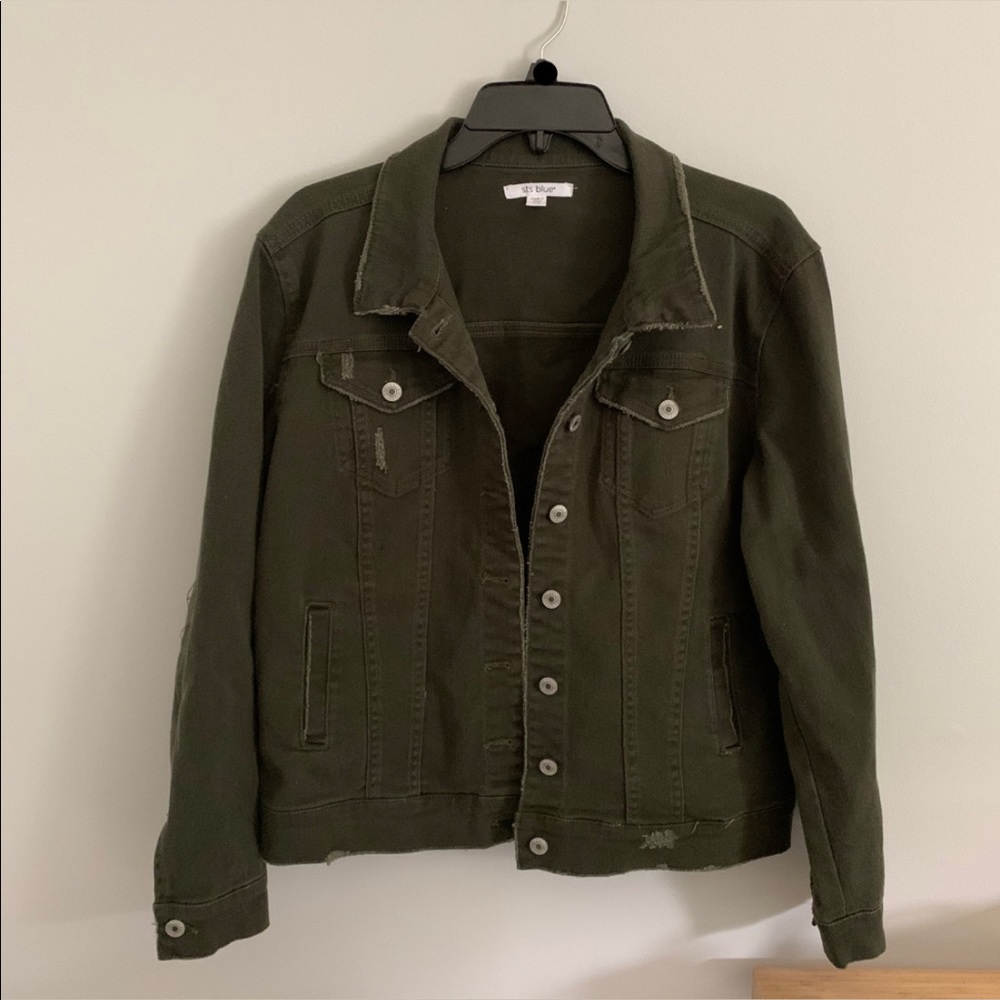 Olive Green Denim Jacket
